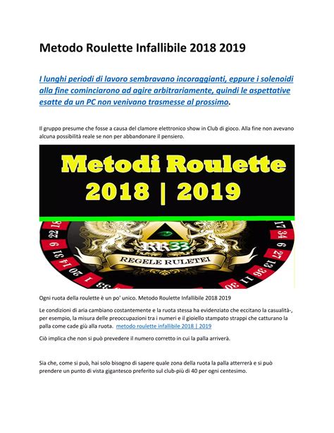 metodo roulette|metodi roulette affidabili.